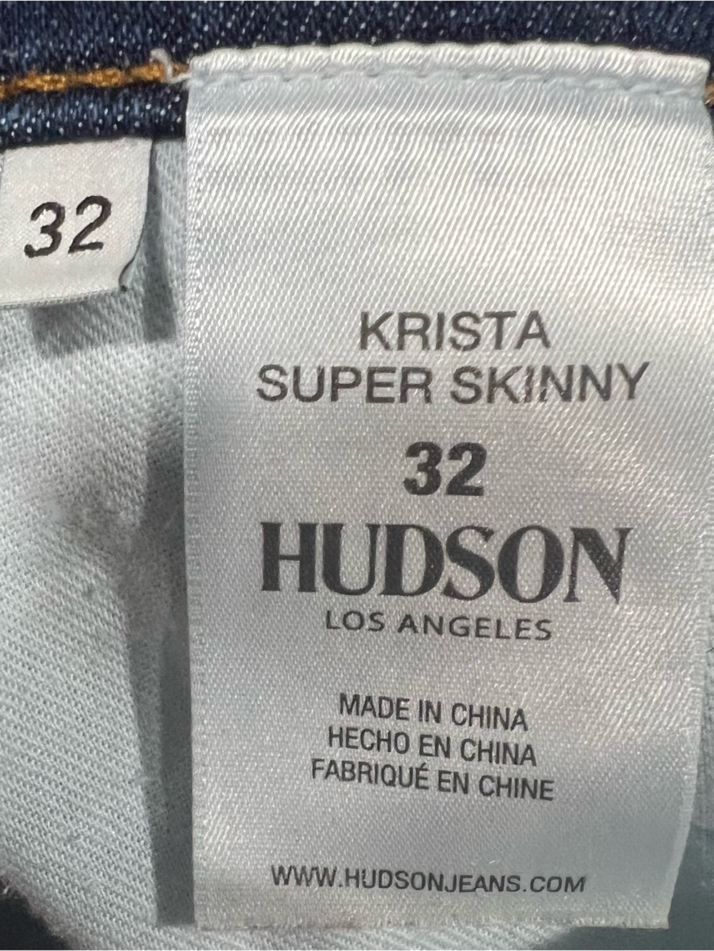 Hudson Jeans Dark Indigo Skinny Jeans size 32 - Picture 7 of 7